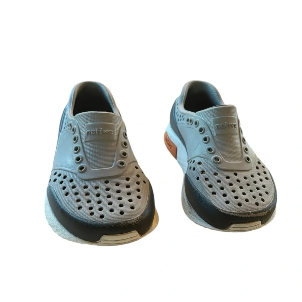 🌺Native Shoes Gray and Orange Water Shoes with Perforated Design